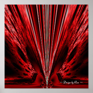 Poster Éclat - fractale rouge de blanc de n