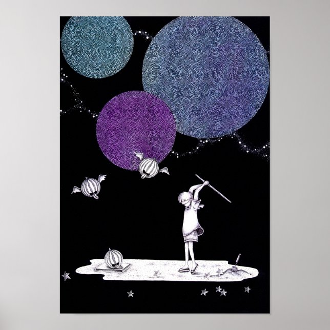 Poster Éclatement de pastèque. (Devant)