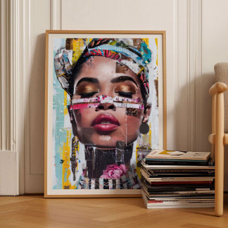 Poster Eclectic Woman Painting Pop Art Large Wall Art