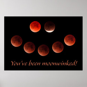 Poster Éclipse de mars 2026 Lune clin d'œil
