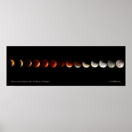 Poster Éclipse lunaire totale avec la lune à Perigee
