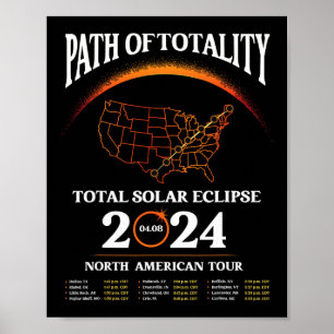 Poster Eclipse Parcours De Totalité Éclipse Solaire 8 Avr