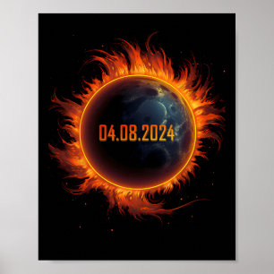 Poster Éclipse solaire 2024 Éclipse solaire totale 1