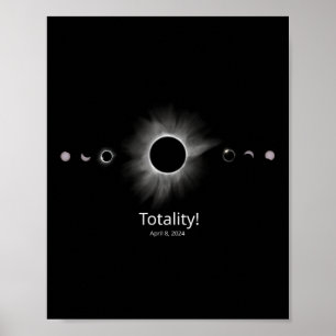 Poster Éclipse solaire 2024 Totalité