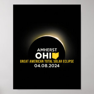 Poster Éclipse solaire 2024 Totalité 8 avril