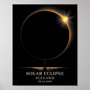 Poster Éclipse solaire 2026 Islande Céleste
