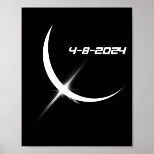Poster Éclipse solaire 8 avril 2024