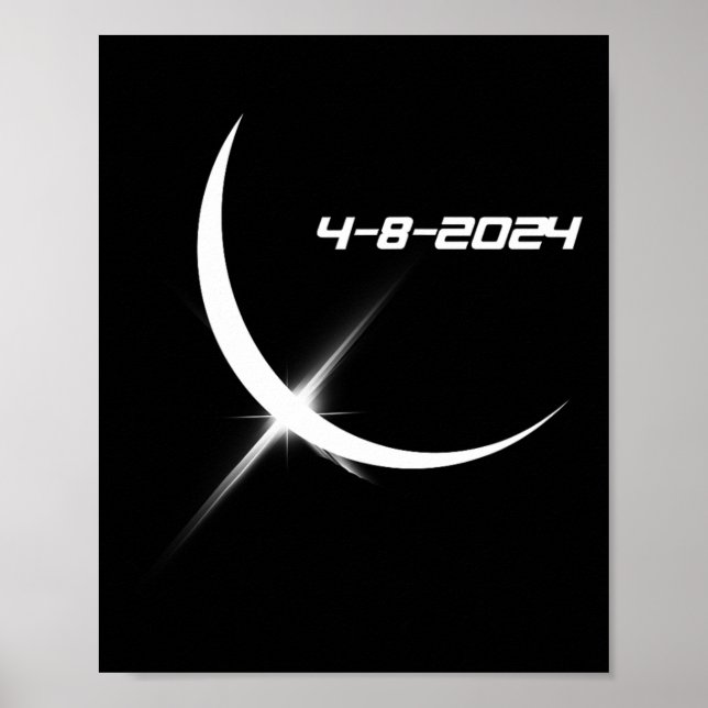 Poster Éclipse solaire 8 avril 2024 (Devant)