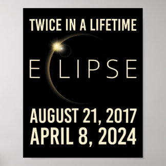 Poster Éclipse solaire de la vie deux fois Éclipse totale