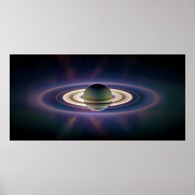 Poster Éclipse solaire de Saturne de Cassini Spacecraft (Devant)