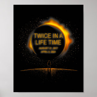 Poster Éclipse Solaire Drôle Deux Fois Dans La Vie 2024 S