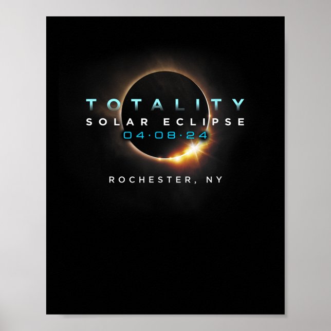 Poster Eclipse solaire officielle 2024 Rochester (Devant)
