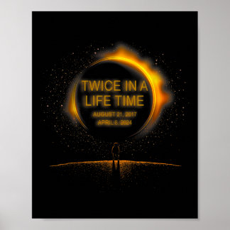 Poster Éclipse Solaire S'Amuser Deux Fois Dans La Vie 202