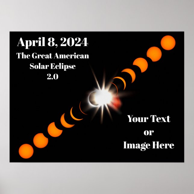 Poster Éclipse solaire totale 2024 (Devant)