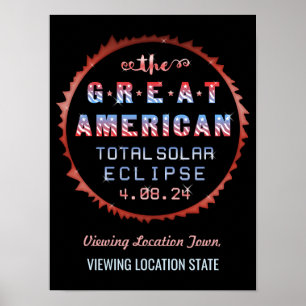 Poster Éclipse solaire totale des États-Unis 21 août 2017