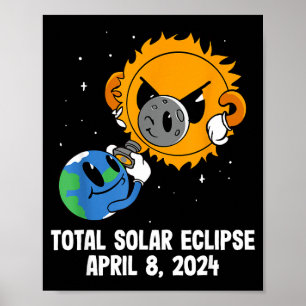 Poster Éclipse solaire totale drôle Jeunesse Amérique