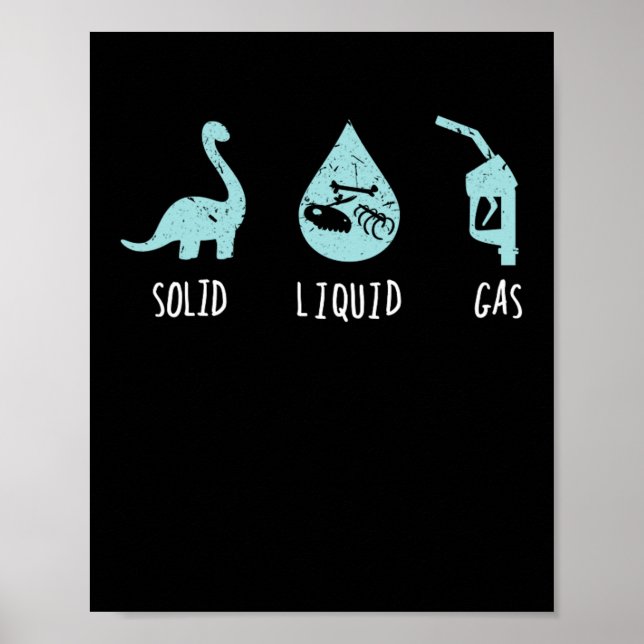 Poster Ecole de Dinosaure de Science du gaz liquide solid (Devant)