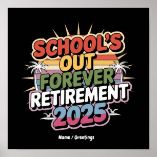 Poster École Fermée Pour Toujours Retraite 2025 Enseignan