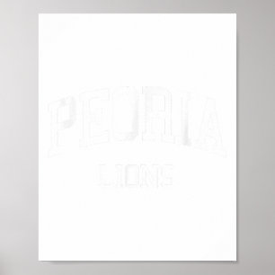 Poster École Secondaire De Peoria Il Retro Sports