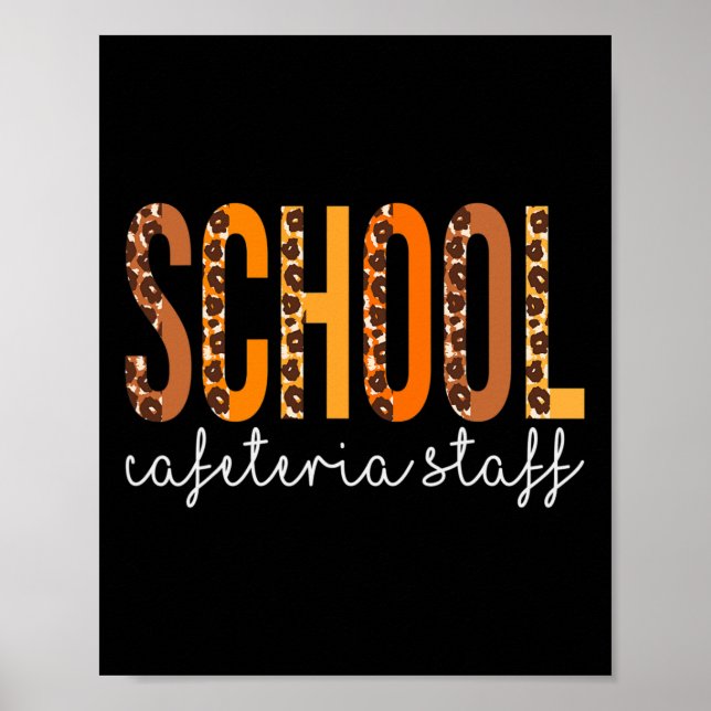 Poster Écoles Cafétéria Personnel léopard Automne Merci (Devant)