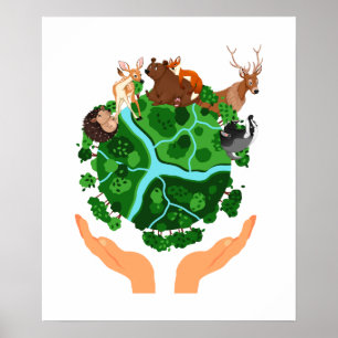 Poster Économies de changement climatique la planète