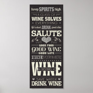 Poster Économisez de l'eau Boire du vin