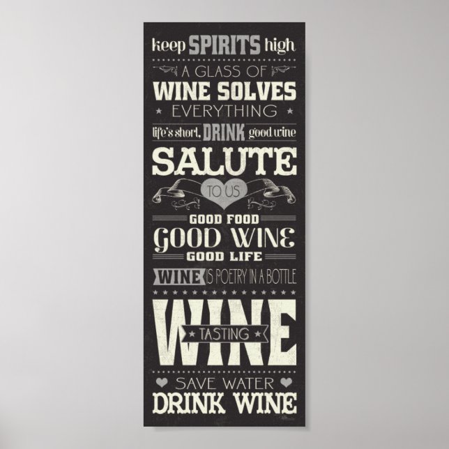 Poster Économisez de l'eau Boire du vin (Devant)