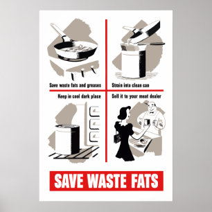 Poster Économisez les graisses de déchets