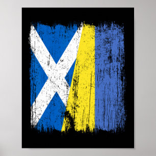 Poster Écosse Ukraine Demi Drapeau Héritage Écossais Ukra