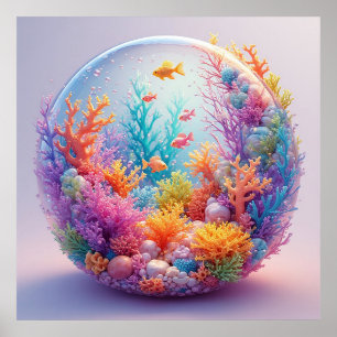 Poster Écosystème vibrant de récif corallien sous-marin