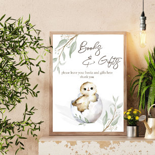 Poster Écouter bientôt oiseau baby showers livres cadeaux