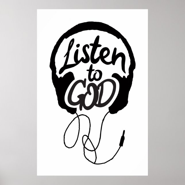 Poster Écouter Dieu Art chrétien Art Motivational Art (Devant)