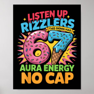 Poster Écoutez les Rizzlers Ce Sigma a 67 Énergie d'Aura