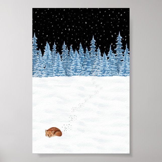 Poster Écran (10,2 x 15,2 cm) - Scène d'hiver (Devant)