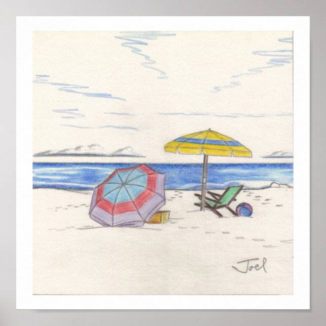 Poster Écran BEACH UMBRELLAS (7,33 po x 7,33 po) (Devant)