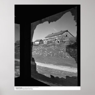 Poster Écran cassé de l'ancienne maison de cuisine