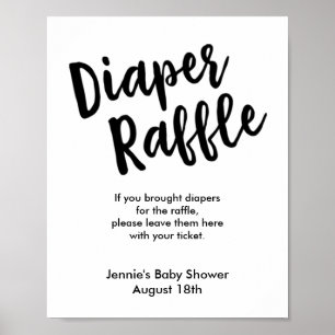 Poster Écran du Baby shower de script de brosse à rouleau