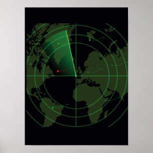 Poster Écran radar rétro