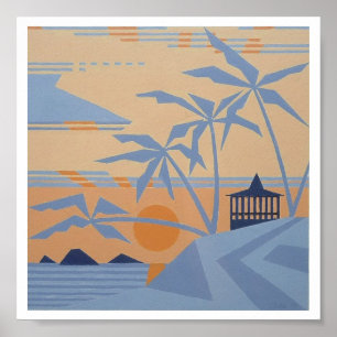Poster Écran SUNSET POLYNÉSIEN (7,33 po x 7,33 po)