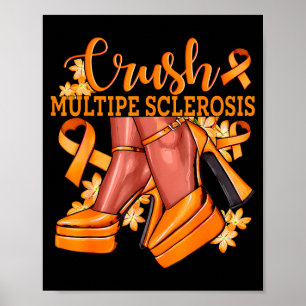 Poster Écraser la sclérose en plaques Ruban orange brilla