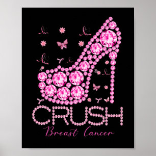 Poster Écraser le cancer du sein Sensibilisation Bling ro