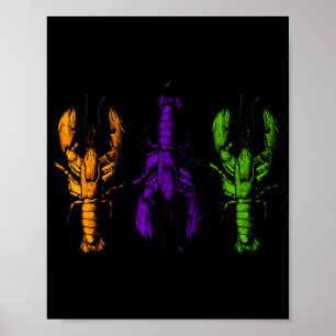 Poster Écrevisses de mardi gras joyeux mardi gras 2025 à
