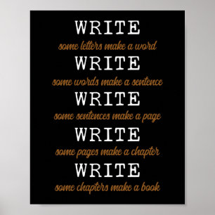 Poster Écrire Auteur Écrire Quelques Lettres Faire Un Mot