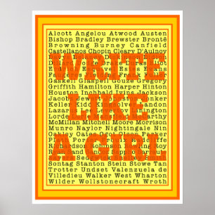 Poster Écrire comme une fille Agrumes Imprimer
