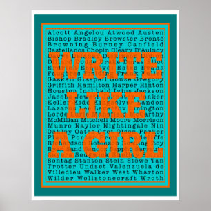 Poster Écrire comme une fille Imprimer Turquoise