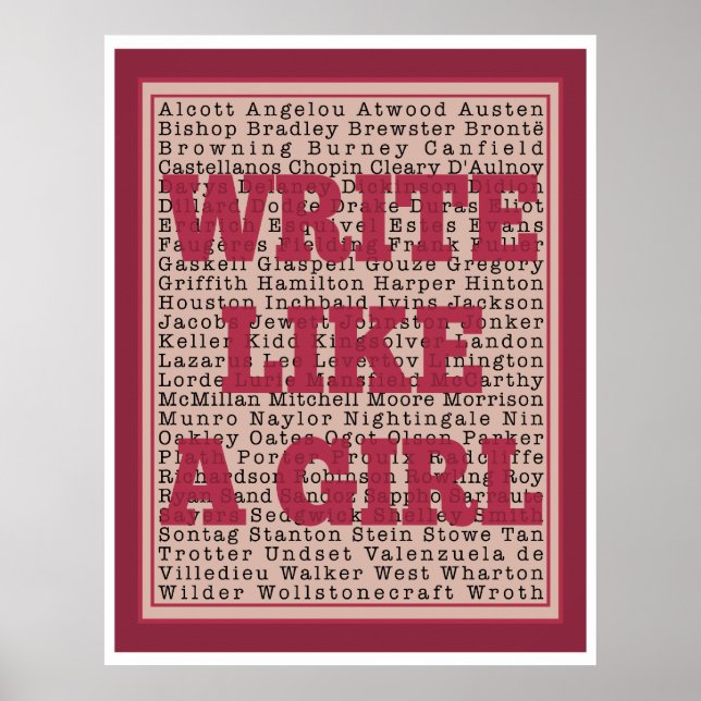 Poster Écrire comme une fille Lipstick Imprimer (Devant)