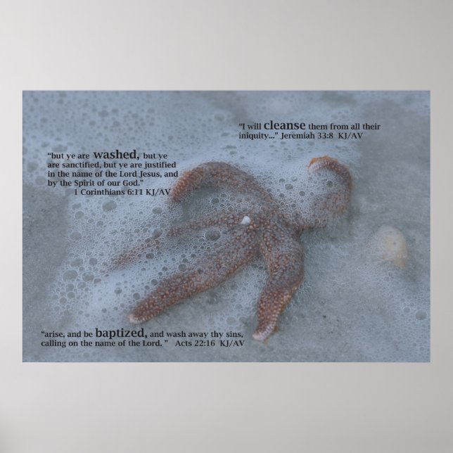 Poster Écriture Baptême Imprimer (Devant)