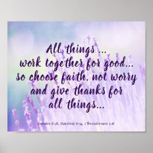 Poster Écriture biblique Encouragement Citations Fleur po