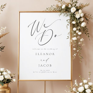 Poster Écriture calligraphique chic Nous faisons Welcome 