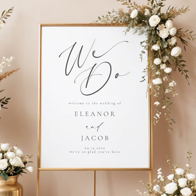 Poster Écriture calligraphique chic Nous faisons Welcome  (Créateur téléchargé)